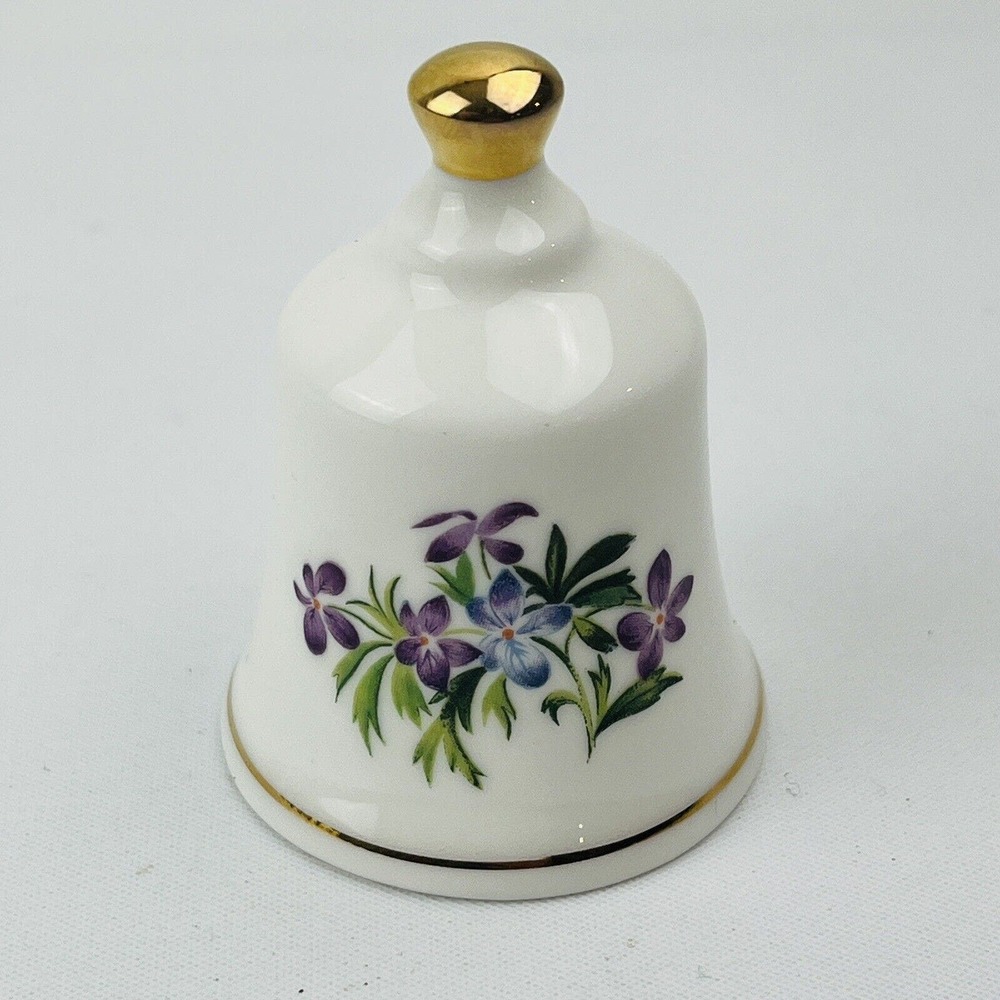 Danbury Mint Illinois Native Violet Official State Flower‎ Bell Collection